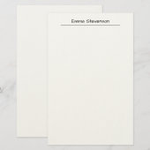 Elegant Zwart & Wit Handschrift Professioneel Briefpapier (Voorkant / Achterkant)