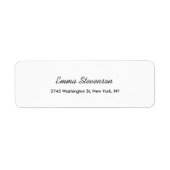 Elegant Zwart & Wit Handschrift Professioneel Etiket (Voorkant)