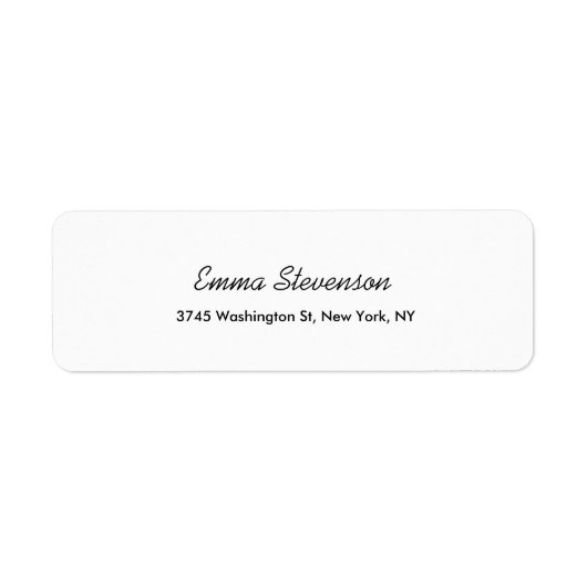 Elegant Zwart & Wit Handschrift Professioneel Etiket (Voorkant)