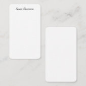 Elegant Zwart & Wit Handschrift Professioneel Notitiekaartje (Voorkant / Achterkant)