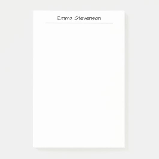 Elegant Zwart & Wit Handschrift Professioneel Post-it® Notes (Voorkant)
