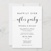 Elegant zwart-wit happy end party kaart (Voorkant)