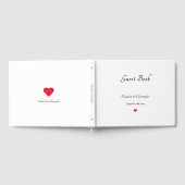 Elegant zwart-wit hart bruiloften Jubileum Gastenboek (Volledig)