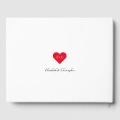 Elegant zwart-wit hart bruiloften Jubileum Gastenboek (Achterkant)