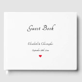 Elegant zwart-wit hart bruiloften Jubileum Gastenboek (Voorkant)