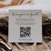 Elegant zwart-wit Honeymoon code QR Informatiekaartje