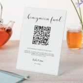 Elegant zwart-wit Honeymoon code QR Reclamebord Met Voetstuk (Insitu)