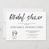 Elegant zwart wit horizontaal Vrijgezellenfeest Kaart (Voorkant)