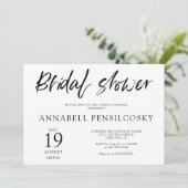 Elegant zwart wit horizontaal Vrijgezellenfeest Kaart (Staand voorkant)