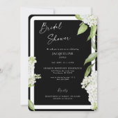 Elegant zwart wit hortensia Vrijgezellenfeest Kaart (Voorkant)