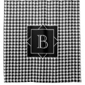 Elegant zwart-wit houndstooth monogram douchegordijn (Voorkant)