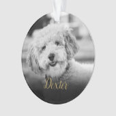 Elegant zwart-wit huisdier foto Memorial Ornament (voorkant)