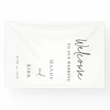Elegant zwart-wit huwelijks welkomstbord