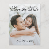 Elegant Zwart Wit Huwelijksfoto Save the Date Aankondigingskaart (Voorkant)