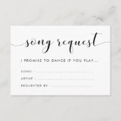 Elegant zwart-wit huwelijkslied verzoek informatiekaartje (Voorkant)