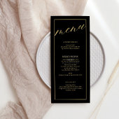 Elegant zwart-wit huwelijksmenu met script menu