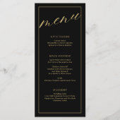 Elegant zwart-wit huwelijksmenu met script menu (Voorkant)