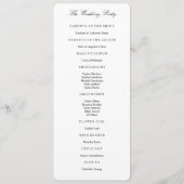 Elegant Zwart & Wit Huwelijksprogramma Sjabloon (Achterkant)