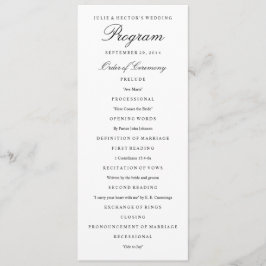 Elegant Zwart & Wit Huwelijksprogramma Sjabloon