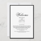 Elegant zwart-wit huwelijksreisprogramma (Voorkant)