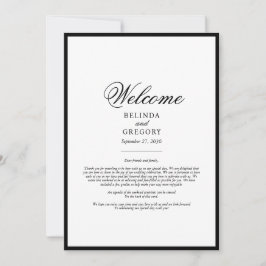 Elegant zwart-wit huwelijksreisprogramma