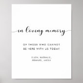 Elegant zwart-wit in liefdevol geheugenteken poster (Voorkant)