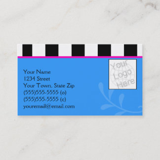 Elegant zwart-wit ingecheckt visitekaartje