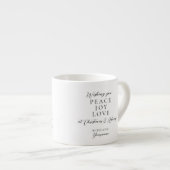 Elegant zwart-wit ivoor Kerstversiering Espresso Kop (Voorkant rechts)