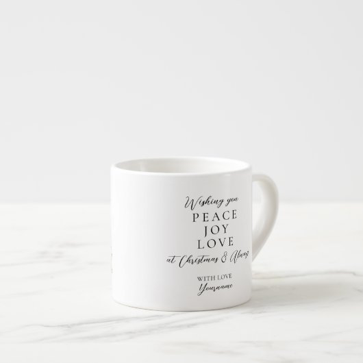 Elegant zwart-wit ivoor Kerstversiering Espresso Kop (Voorkant rechts)