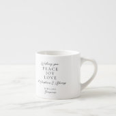 Elegant zwart-wit ivoor Kerstversiering Espresso Kop (Rechts)