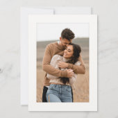 Elegant zwart wit ivoor Platemark Fotobruiloft Save The Date (Achterkant)