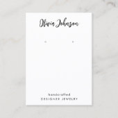 Elegant zwart-wit juwelen oorscherm visitekaartje (Voorkant)