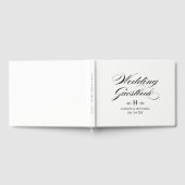 Elegant Zwart Wit Kalligrafie Bruiloft Monogram Gastenboek (Volledig)