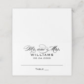 Elegant Zwart Wit Kalligrafie Bruiloft Monogram Plaatskaartje (Buitenkant ongevouwen)