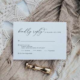 Elegant Zwart Wit Kalligrafie Bruiloft RSVP Kaart