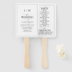 Elegant zwart-wit kalligrafie monogram programma handwaaier