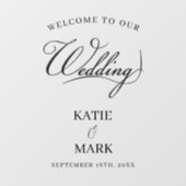 Elegant Zwart Wit Kalligrafie Trouwteken Decal (Vel)