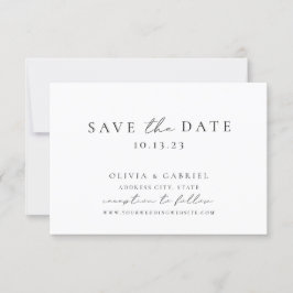 Elegant zwart-wit kalligrafie Weddenschap Save The Date
