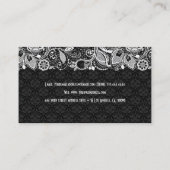 Elegant Zwart & Wit  Kant & Damasks 2 Visitekaartje (Achterkant)