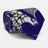 Elegant zwart-wit kantpatroon stropdas (Opgerold)