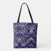 Elegant zwart-wit kantpatroon tote bag (Achterkant)