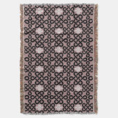 Elegant zwart-wit Keltisch knooppatroon Mauve Deken (Voorkant Verticaal)