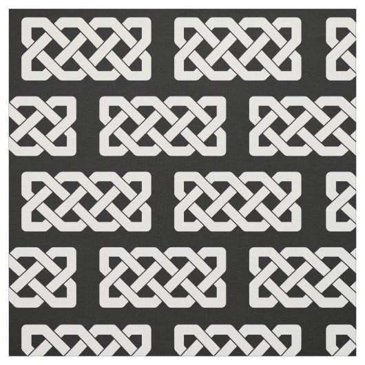 Elegant zwart-wit Keltisch knooppatroon Stof (Swatch)