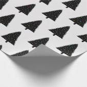 Elegant zwart-wit kerstboom patroon cadeaupapier (Hoek)