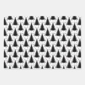 Elegant Zwart Wit Kerstboom Patroon Glitter Inpakpapier Vel (Voorkant 3)