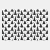 Elegant zwart-wit kerstboom patroon inpakpapier vel (Voorkant 3)