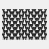 Elegant zwart-wit kerstboom patroon inpakpapier vel (Voorkant 2)