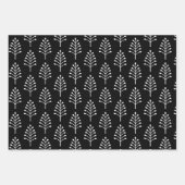 Elegant zwart wit kerstboom patroon inpakpapier vel (Voorkant)