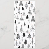 Elegant zwart-wit kerstdiner menu (Achterkant)