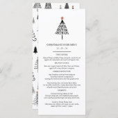 Elegant zwart-wit kerstdiner menu (Voorkant / Achterkant)